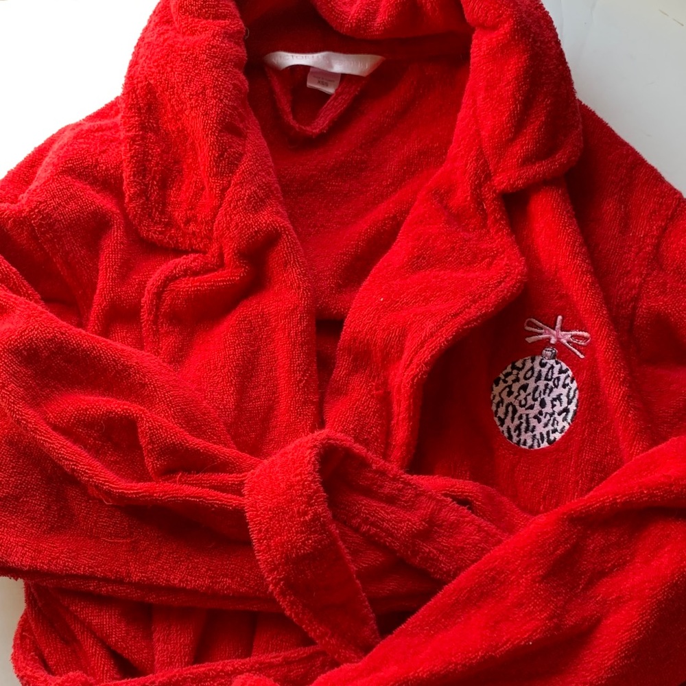 SHORT Knee Length Victorias Secret Red Robe XS Hot Red Christmas Ornament Cotton